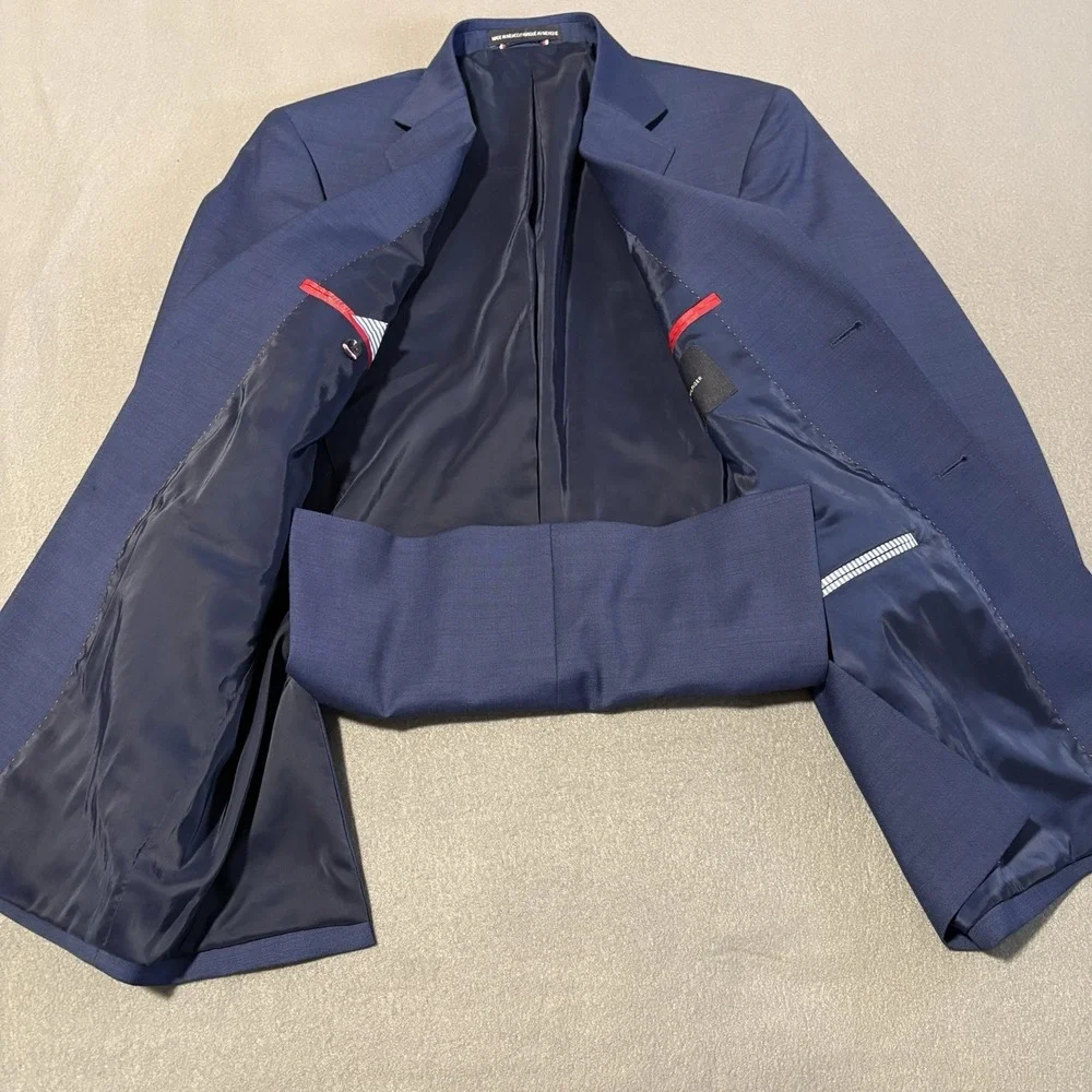 Tommy Hilfiger Sport Coat 38R Blue Wool‎ Blend Performance Stretch Modern Blazer